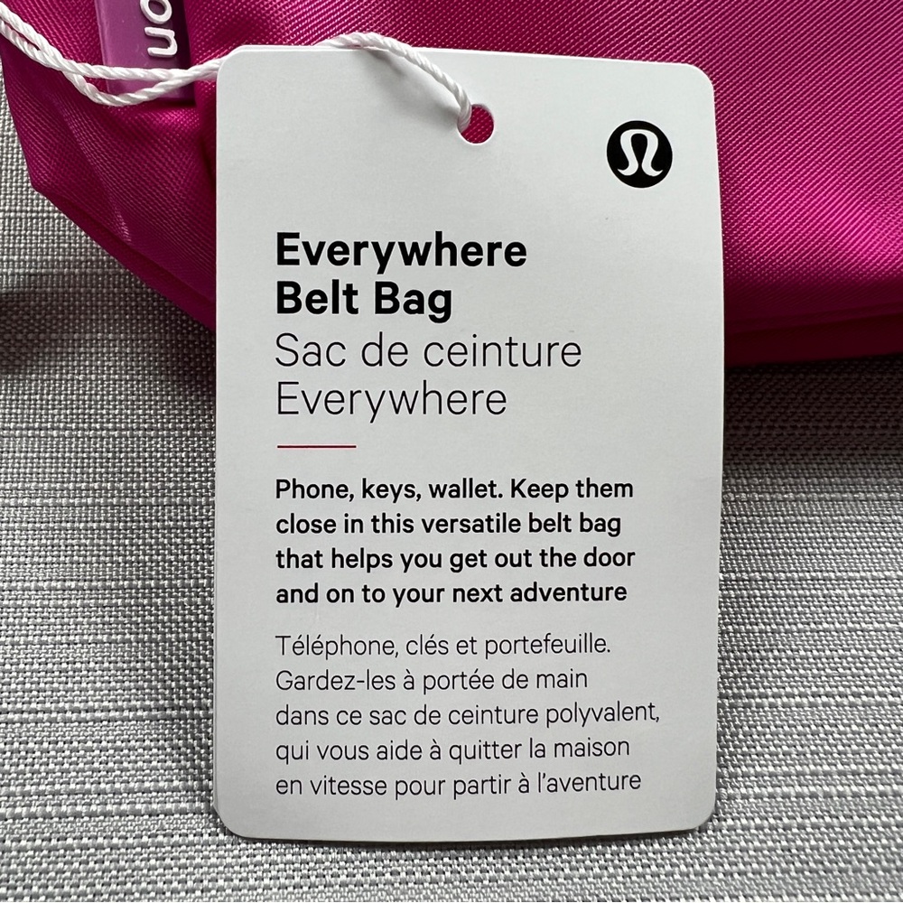 RARE! NEW Lululemon Everywhere Belt Bag (1L) - SONIC PINK - Dopamine Unisex - Picture 5 of 12